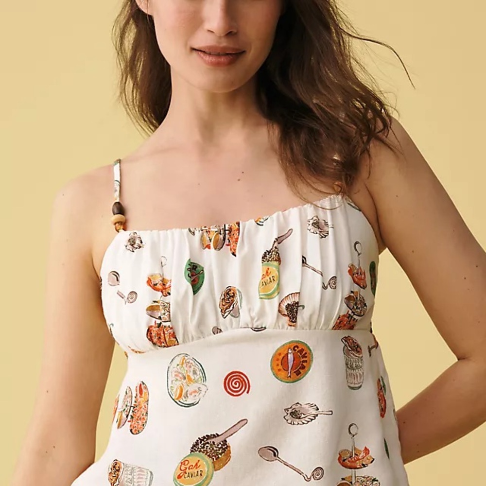 NWT LISA SAYS GAH CLEO LINEN CORTON CAMI- Caviar dreams- SIZE M